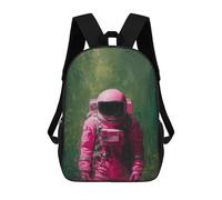 sinyumoney 3D Printed Children's School Pink Astronaut Painting Backpack High Capacity Travel Book Bags Fashion Rucksacks Kids School Casual Back Pack 17inch