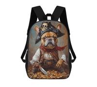 sinyumoney 3D Printed Children's School Pirate Dog Treasure Chest-19 Backpack for Kids High Capacity Travel Rucksacks Book Bags Kids School Bag Back Pack 17inch