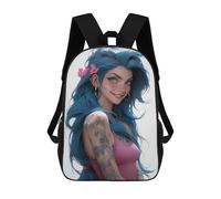 sinyumoney 3D Printed Children's School Pixie Princess Backpack for Kids High Capacity Travel Rucksacks Book Bags Kids School Bag Back Pack 17inch