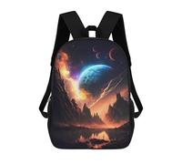 sinyumoney 3D Printed Children's School Planetary Vistas Landscape Backpack High Capacity Travel Book Bags Fashion Rucksacks Kids School Casual Back Pack 17inch