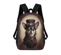 sinyumoney 3D Printed Children's School Portrait of Elegant Canine Backpack for Kids High Capacity Travel Fashion Rucksacks Kids School Bag Casual Back Pack 17inch