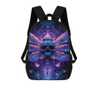 sinyumoney 3D Printed Children's School Psychedelic Dragonfly Art Print Backpack High Capacity Travel Book Bags Fashion Rucksacks Kids School Casual Back Pack 17inch