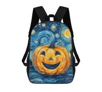 sinyumoney 3D Printed Children's School Pumpkin Jack O Lantern Starry Night Backpack High Capacity Travel Book Bags Fashion Rucksacks Kids School Casual Back Pack 17inch