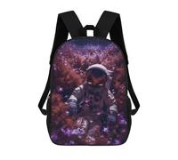 sinyumoney 3D Printed Children's School Purple Cosmos Astronaut Backpack High Capacity Travel Book Bags Fashion Rucksacks Kids School Casual Back Pack 17inch