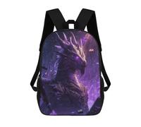 sinyumoney 3D Printed Children's School Purple Dragon Fantasy Artwork Backpack High Capacity Travel Book Bags Fashion Rucksacks Kids School Casual Back Pack 17inch
