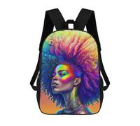 sinyumoney 3D Printed Children's School Rainbow Afro Goddess 1 Backpack High Capacity Travel Book Bags Fashion Rucksacks Kids School Casual Back Pack 17inch