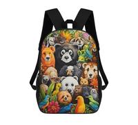 sinyumoney 3D Printed Children's School Rainbow Wildlife Gathering Backpack for Kids High Capacity Travel Rucksacks Book Bags Kids School Bag Back Pack 17inch