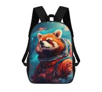 sinyumoney 3D Printed Children's School Red Panda Astronaut Space Suit Backpack High Capacity Travel Book Bags Fashion Rucksacks Kids School Casual Back Pack 17inch