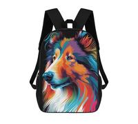 sinyumoney 3D Printed Children's School Rough Collie Style 1 Backpack High Capacity Travel Book Bags Fashion Rucksacks Kids School Casual Back Pack 17inch