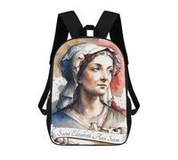 sinyumoney 3D Printed Children's School Saint Elizabeth Ann Seton Backpack High Capacity Travel Book Bags Fashion Rucksacks Kids School Casual Back Pack 17inch