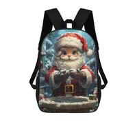 sinyumoney 3D Printed Children's School Santa Claus Christmas Illustration Backpack for Kids High Capacity Travel Fashion Rucksacks Kids School Bag Casual Back Pack 17inch