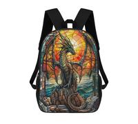 sinyumoney 3D Printed Children's School Sea Side Dragon Backpack for Kids High Capacity Travel Rucksacks Book Bags Kids School Bag Back Pack 17inch