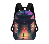 sinyumoney 3D Printed Children's School Shinto Shrine V4 Backpack for Kids High Capacity Travel Fashion Rucksacks Kids School Bag Casual Back Pack 17inch