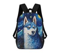 sinyumoney 3D Printed Children's School Siberian Husky Backpack High Capacity Travel Book Bags Fashion Rucksacks Kids School Casual Back Pack 17inch