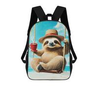 sinyumoney 3D Printed Children's School Sloth on A Swing Backpack for Kids High Capacity Travel Fashion Rucksacks Kids School Bag Casual Back Pack 17inch