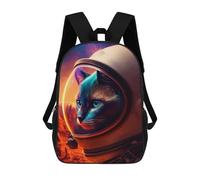 sinyumoney 3D Printed Children's School Space Cat Adventure -17 Backpack for Kids High Capacity Travel Fashion Rucksacks Kids School Bag Casual Back Pack 17inch
