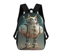 sinyumoney 3D Printed Children's School Space Cat Robot Adventure Backpack for Kids High Capacity Travel Fashion Rucksacks Kids School Bag Casual Back Pack 17inch