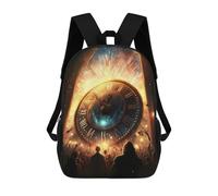 sinyumoney 3D Printed Children's School Space Clock Backpack High Capacity Travel Book Bags Fashion Rucksacks Kids School Casual Back Pack 17inch