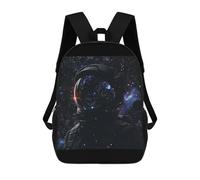 sinyumoney 3D Printed Children's School Space Explorer Helmet Art Backpack High Capacity Travel Book Bags Fashion Rucksacks Kids School Casual Back Pack 17inch
