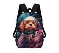 sinyumoney 3D Printed Children's School Space Pup Adventure -49 Backpack High Capacity Travel Book Bags Fashion Rucksacks Kids School Casual Back Pack 17inch