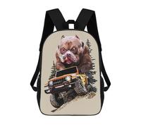 sinyumoney 3D Printed Children's School Spike Off Road Adventure Backpack for Kids High Capacity Travel Fashion Rucksacks Kids School Bag Casual Back Pack 17inch