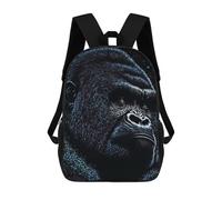 sinyumoney 3D Printed Children's School Splash Paint Gorillas Backpack for Kids High Capacity Travel Fashion Rucksacks Kids School Bag Casual Back Pack 17inch