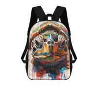 sinyumoney 3D Printed Children's School Splash Watercolor Turtle Backpack for Kids High Capacity Travel Fashion Rucksacks Kids School Bag Casual Back Pack 17inch