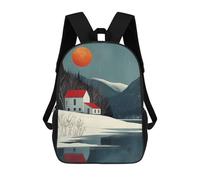 sinyumoney 3D Printed Children's School Spring in Scandinavia Backpack for Kids High Capacity Travel Fashion Rucksacks Kids School Bag Casual Back Pack 17inch