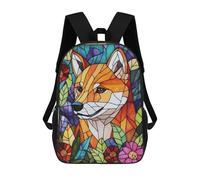 sinyumoney 3D Printed Children's School Stained Glass Shiba Inu Backpack for Kids High Capacity Travel Fashion Rucksacks Kids School Bag Casual Back Pack 17inch