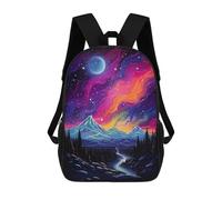 sinyumoney 3D Printed Children's School Starry Night in The Tetons Backpack for Kids High Capacity Travel Fashion Rucksacks Kids School Bag Casual Back Pack 17inch