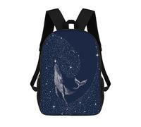 sinyumoney 3D Printed Children's School Starry Whale Backpack for Kids High Capacity Travel Fashion Rucksacks Kids School Bag Casual Back Pack 17inch