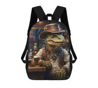sinyumoney 3D Printed Children's School Steampunk Craft Beer T Rex Backpack High Capacity Travel Book Bags Fashion Rucksacks Kids School Casual Back Pack 17inch