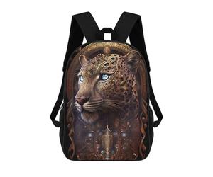 sinyumoney 3D Printed Children's School Steampunk Leopard Portrait-6 Backpack for Kids High Capacity Travel Rucksacks Book Bags Kids School Bag Back Pack 17inch