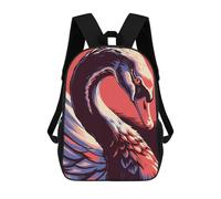 sinyumoney 3D Printed Children's School Stylized Swan Illustration Backpack for Kids High Capacity Travel Fashion Rucksacks Kids School Bag Casual Back Pack 17inch
