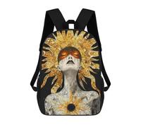 sinyumoney 3D Printed Children's School Sun Goddess Digital Art Backpack High Capacity Travel Book Bags Fashion Rucksacks Kids School Casual Back Pack 17inch