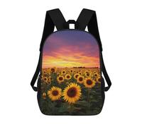 sinyumoney 3D Printed Children's School Sunflower Field Sunset-3 Backpack High Capacity Travel Book Bags Fashion Rucksacks Kids School Casual Back Pack 17inch