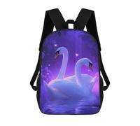 sinyumoney 3D Printed Children's School Swans in Love Backpack High Capacity Travel Book Bags Fashion Rucksacks Kids School Casual Back Pack 17inch