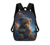 sinyumoney 3D Printed Children's School Teddy Bear in Space -1 Backpack for Kids High Capacity Travel Rucksacks Book Bags Kids School Bag Back Pack 17inch