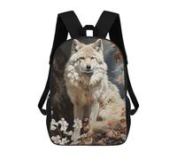 sinyumoney 3D Printed Children's School The White Wolf Backpack High Capacity Travel Book Bags Fashion Rucksacks Kids School Casual Back Pack 17inch