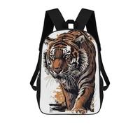 sinyumoney 3D Printed Children's School Tiger Face Painting Animal Backpack for Kids High Capacity Travel Fashion Rucksacks Kids School Bag Casual Back Pack 17inch