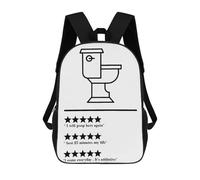 sinyumoney 3D Printed Children's School Toilet 5 Backpack for Kids High Capacity Travel Fashion Rucksacks Kids School Bag Casual Back Pack 17inch