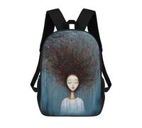sinyumoney 3D Printed Children's School Tree Woman with Red Berries Backpack for Kids High Capacity Travel Rucksacks Book Bags Kids School Bag Back Pack 17inch