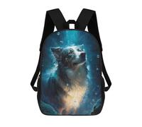 sinyumoney 3D Printed Children's School Underwater Canine Majesty Backpack for Kids High Capacity Travel Fashion Rucksacks Kids School Bag Casual Back Pack 17inch