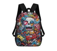 sinyumoney 3D Printed Children's School Vibrant Gaming Artwork Backpack for Kids High Capacity Travel Rucksacks Book Bags Kids School Bag Back Pack 17inch
