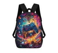 sinyumoney 3D Printed Children's School Vibrant Gaming Controller Artwork -84 Backpack for Kids High Capacity Travel Rucksacks Book Bags Kids School Bag Back Pack 17inch