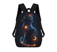 sinyumoney 3D Printed Children's School Visions of A Cosmic Cat Backpack for Kids High Capacity Travel Fashion Rucksacks Kids School Bag Casual Back Pack 17inch