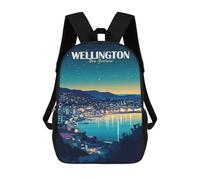 sinyumoney 3D Printed Children's School Wellington New Zealand Cityscape at Night Backpack for Kids High Capacity Travel Fashion Rucksacks Kids School Bag Casual Back Pack 17inch