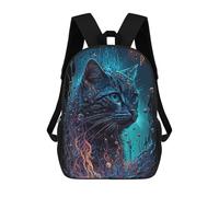 sinyumoney 3D Printed Children's School Whimsical Cat in Water Backpack for Kids High Capacity Travel Rucksacks Book Bags Kids School Bag Back Pack 17inch