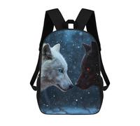sinyumoney 3D Printed Children's School White And Black Wolves in Snow Backpack for Kids High Capacity Travel Fashion Rucksacks Kids School Bag Casual Back Pack 17inch