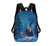 sinyumoney 3D Printed Children's School Winter Train Journey Backpack High Capacity Travel Book Bags Fashion Rucksacks Kids School Casual Back Pack 17inch